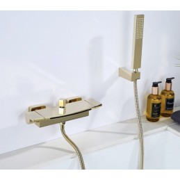 Baterie de cadă cu cascadă și duș de mâna , culoare auriu lucios , Top Ceramic 80106G